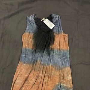 Spring Dress Indigo Thread Summer Dress Maxi Sleeveless Tie-Dye  boho hippie